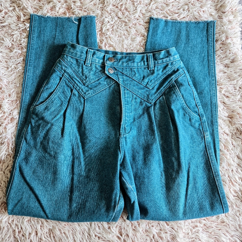Vintage High-Rise Jeans Teal